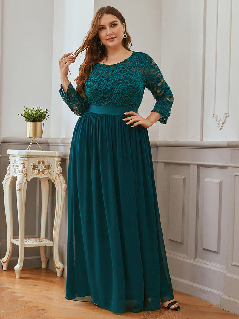 Plus Size Lace Bridesmaid Dresses with Half Lace Sleeve Evening Dress lilyscrubs Plus Size Lace Bridesmaid Dresses with Half Lace Sleeve Evening Dress lilyscrubs