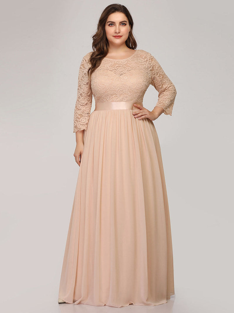 Plus Size Lace Bridesmaid Dresses with Half Lace Sleeve Evening Dress lilyscrubs Plus Size Lace Bridesmaid Dresses with Half Lace Sleeve Evening Dress lilyscrubs
