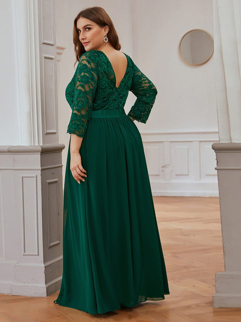 Plus Size Lace Bridesmaid Dresses with Half Lace Sleeve Evening Dress lilyscrubs Plus Size Lace Bridesmaid Dresses with Half Lace Sleeve Evening Dress lilyscrubs